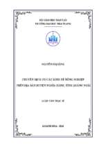 Chuyển dịch cơ cấu kinh tế nông nghiệp trên địa bàn huyện nghĩa hành, tỉnh quảng ngãi