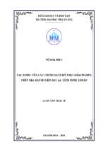 Tác động của các chính sách hỗ trợ giảm nghèo trên địa bàn huyện bác ái, tỉnh ninh thuận