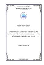 ảnh hưởng của marketing mix đến giá trị thương hiệu của ngân hàng thương mại cổ phần đông nam á, chi nhánh nha trang
