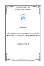 Nâng cao năng lực cạnh tranh của ngân hàng thương mại cổ phần nam á, chi nhánh ninh thuận