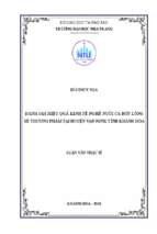 đánh giá hiệu quả kinh tế nghề nuôi cá bớp lồng bè thương phẩm tại thị trấn vạn giã, huyện vạn ninh, tỉnh khánh hòa