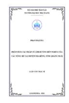 Phân tích các nhân tố ảnh hưởng đến nghèo của các nông hộ tại huyện trà bồng, tỉnh quảng ngãi