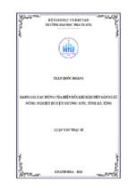 đánh giá tác động của biến đổi khí hậu đến sản xuất nông nghiệp huyện hương sơn, tỉnh hà tĩnh