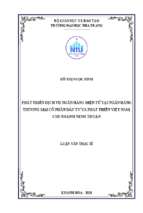 Phát triển dịch vụ ngân hàng điện tử tại ngân hàng thương mại cổ phần đầu tư và phát triển việt nam, chi nhánh ninh thuận