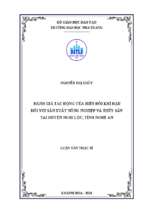 đánh giá tác động của biến đổi khí hậu đối với sản xuất nông nghiệp và thủy sản tại huyện nghi lộc, tỉnh nghệ an