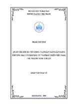 Quản trị rủi ro tín dụng cá nhân tại ngân hàng thương mại cổ phần đầu tư và phát triển việt nam, chi nhánh ninh thuận