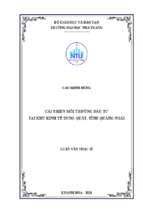 Cải thiện môi trường đầu tư tại khu kinh tế dung quất, tỉnh quảng ngãi