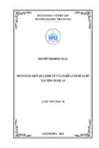 Phân tích hiệu quả kinh tế của nghề lưới rê xa bờ tại tỉnh nghệ an