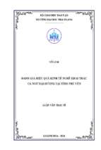 đánh giá hiệu quả kinh tế nghề khai thác cá ngừ đại dương tại tỉnh phú yên