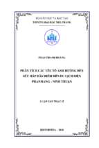 Phân tích các yếu tố ảnh hưởng đến sức hấp dẫn điểm đến du lịch biển phan rang   ninh thuận
