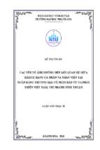 Các yếu tố ảnh hưởng đến mối quan hệ giữa khách hàng cá nhân và nhân viên tại ngân hàng thương mại cổ phần đầu tư và phát triển việt nam, chi nhánh ninh thuận