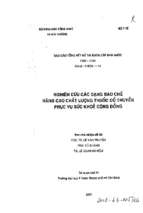 Nghiên cứu các dạng bào chế nâng cao chất lượng thuốc cổ truyền phục vụ sức khỏe cộng đồng