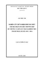 Nghiên cứu thử nghiệm phương thức chi trả trọn gói theo trường hợp đẻ thường và mổ lấy thai tại bệnh viện thanh nhàn, hà nội (2012 – 2014)