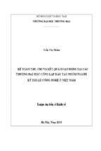 Kế toán thu, chi và kết quả hoạt động tại các trường đại học công lập đào tạo nhóm ngành kỹ thuật công nghệ ở việt nam