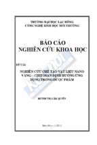 Nghiên cứu chế tạo vật liệu nano vàng   chitosan định hướng ứng dụng trong dược phẩm