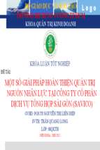 Thuyết trình luận văn đề tài một số giải pháp nhằm hoàn thiện quản trị nguồn nhân lực tại công ty cổ phần dịch vụ tổng hợp sài gòn (savico).pptx