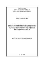 Kiểm soát rủi ro trong hoạt động của các ngân hàng thương mại việt nam theo hiệp ước basel ii