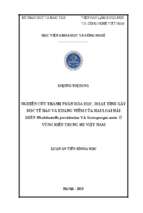 Nghiên cứu thành phần hóa học và hoạt tính gây độc tế bào và kháng viêm của hai loài hải miên rhabdastrella providentiae và xestospongia muta ở vùng biển trung bộ việt nam