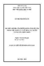 Tri thức bản địa của người mnông ở huyện lắk trong việc quản lý và sử dụng các nguồn tài nguyên thiên nhiên tt