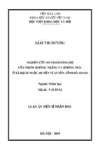 Nghiên cứu so sánh dòng họ của nhóm hmông trắng và hmông hoa ở xã bạch ngọc, huyện vị xuyên, tỉnh hà giang tt