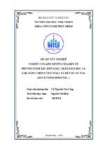 Nghiên cứu ảnh hưởng của một số phương pháp sấy đến hoạt chất sinh học và khả năng chống oxy hóa của rễ cây an xoa (hellicteres hirsuta l.)