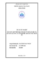 Xây dựng quy trình bảo trì máy vô khóa yz 403 của dây kéo tại công ty cổ phần phụ liệu may nha trang ise