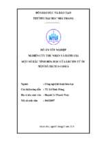 Nghiên cứu thu nhận và đánh giá một số đặc tính hóa học của lectin từ ốc nón đỏ tectus conus