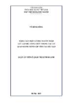 Nâng cao chất lượng nguồn nhân lực cán bộ công chức trong các cơ quan hành chính cấp tỉnh tại bắc kạn