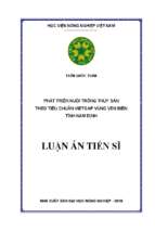 Phát triển nuôi trồng thủy sản theo tiêu chuẩn vietgap vùng ven biển tỉnh nam định