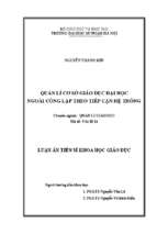 Quản lí cơ sở giáo dục đại học ngoài công lập theo tiếp cận hệ thống