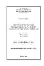 Thích ứng với học tập nhóm theo học chế tín chỉ của sinh viên người dân tộc thiểu số miền núi phía bắc