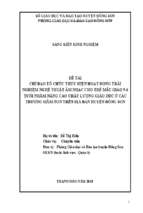 Chỉ đạo tổ chức thực hiện hoạt động trải nghiệm nghệ thuật âm nhạc cho trẻ mẫu giáo 5 6 tuổi nhằm nâng cao chất lượng giáo dục ở các trường mầm non trên địa bàn huyện đông sơn.