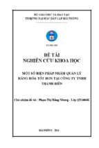 Một số biện pháp nhằm quản lý hàng hóa tốt hơn tại công ty tnhh thanh biên'