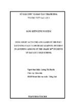 Using short activities and games in the post listening stage to increase learning interest in listening lessons of the grade 10th students of hau loc 1 high school