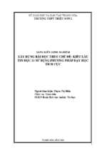 Xây dựng bài học theo chủ đề kiểu xâu  tin học 11 sử dụng phương pháp dạy học tích cực