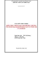 Khắc phục những sai lầm khi học chương ứng dụng đạo hàm để khảo sát và vẽ đồ thị hàm số