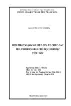 Biện pháp nâng cao hiệu quả tổ chức các trò chơi dân gian cho học sinh bậc tiểu học