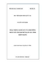 Hoạt động giám sát của hđnd tp. rạch giá, tỉnh kiên giang