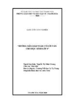 Hướng dẫn giải toán có lời văn cho hs lớp 1