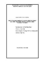 Một số kinh nghiệm vận dụng phương pháp dạy học tích hợp trong giờ đọc hiểu văn bản văn học