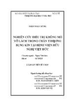 Nghiên cứu điều trị không mổ vỡ lách trong chấn thương bụng kín tại bệnh viện hữu nghị việt đức