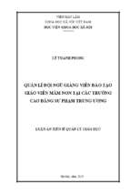 Quản lí đội ngũ giảng viên đào tạo giáo viên mầm non tại các trường cao đẳng sư phạm trung ương