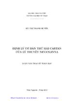 định lý cơ bản thứ hai cartan của lý thuyết nevanlinna