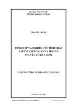 Tổng hợp và nghiên cứu tính chất axetylaxetonat của một số nguyên tố đất hiếm