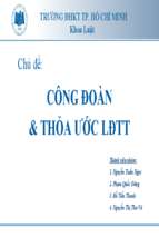 Công đoàn và thỏa ước lao động tập thể   môn luật lao động.ppt