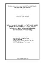 Nâng cao kinh nghiệm tổ chức phát triển thẩm mỹ cho trẻ mẫu giáo 5   6 tuổi thông qua hoạt động tạo hình