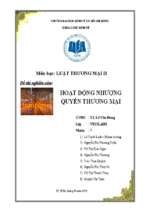 Hoạt động nhượng quyền thương mại   môn luật thương mại 2