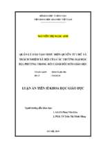 Quản lý đào tạo thực hiện quyền tự chủ và trách nhiệm xã hội của các trường đại học địa phương trong bối cảnh đổi mới giáo dục.