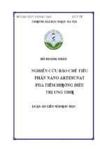 Nghiên cứu bào chế tiểu phân nano artesunat pha tiêm hướng điều trị ung thư