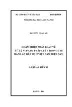 Hoàn thiện pháp luật về xử lý vi phạm pháp luật trong thi hành án dân sự ở việt nam hiện nay